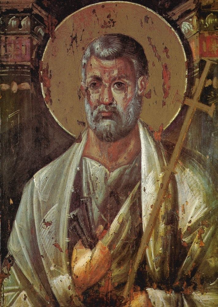 St. Peter holding the keys, an encaustic icon from the 6th century