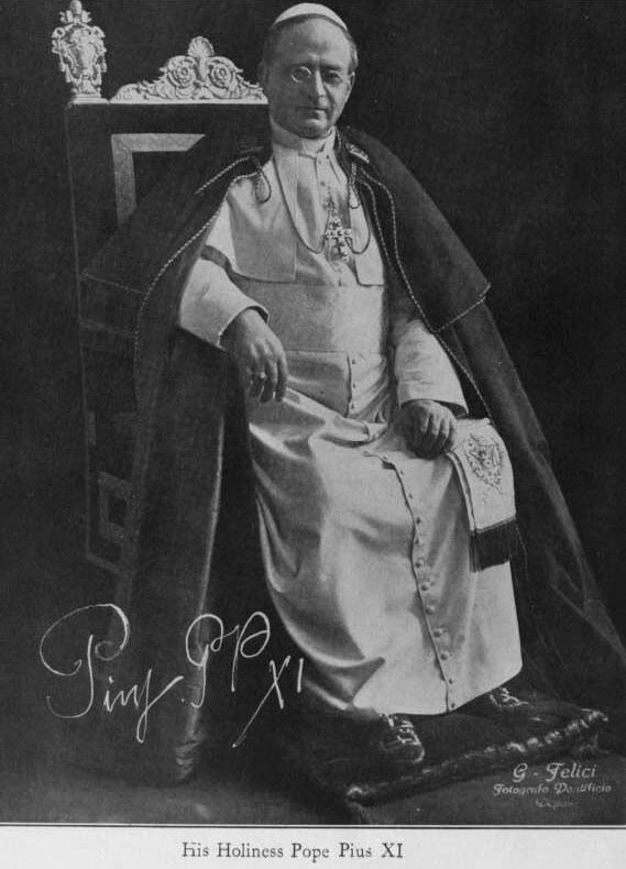 Formal portrait of Pope Pius XI, seated