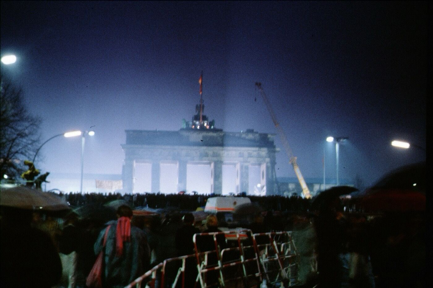 Crowds at the Brandenburg Gate as the Berlin Wall comes down, 1989