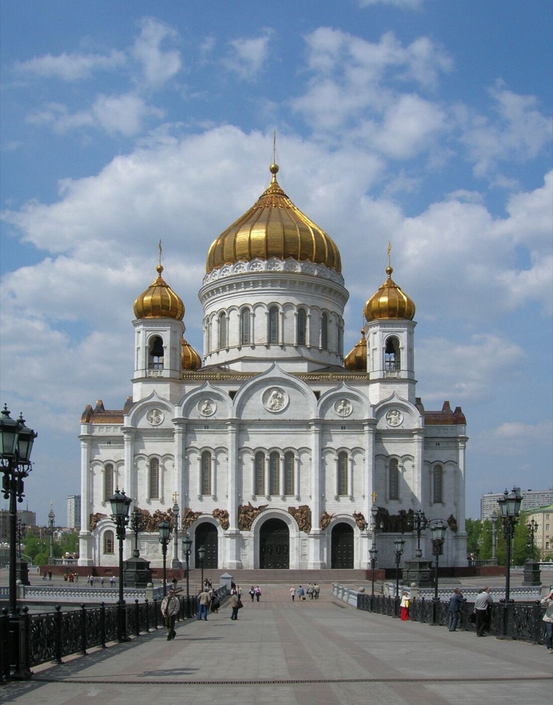 The Cathedral of Christ the Saviour in Moscow, demolished by the Soviets in 1931 and rebuilt in the 1990s