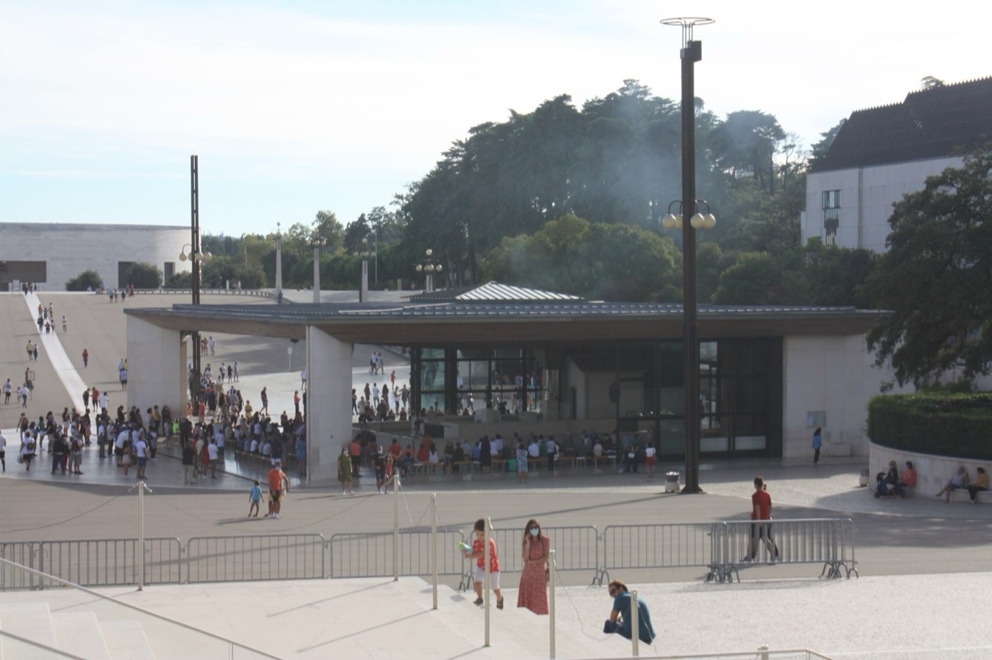 Pilgrims at the Chapel of the Apparitions in the Sanctuary of Fatima